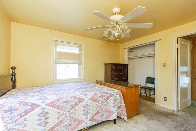517 S Edison Ave, South Bend, IN 46619 - bedroom with carpet flooring, a closet, and ceiling fan