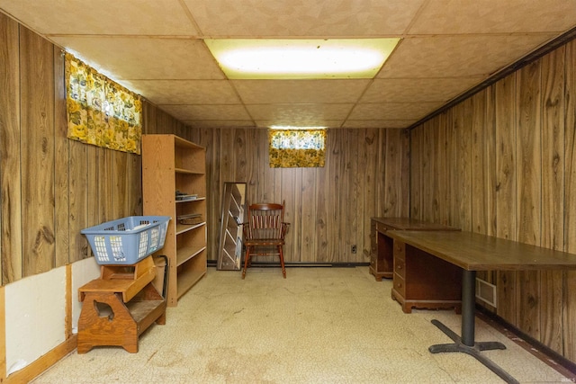 517 S Edison Ave, South Bend, IN 46619 - home office with wood walls and a paneled ceiling