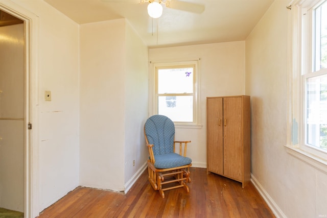517 S Edison Ave, South Bend, IN 46619 - sitting room featuring wood finished floors and a ceiling fan