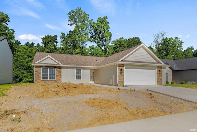 13969 Diavik Pl, Fort Wayne, IN 46845 - single story home featuring a garage, driveway, and stone siding
