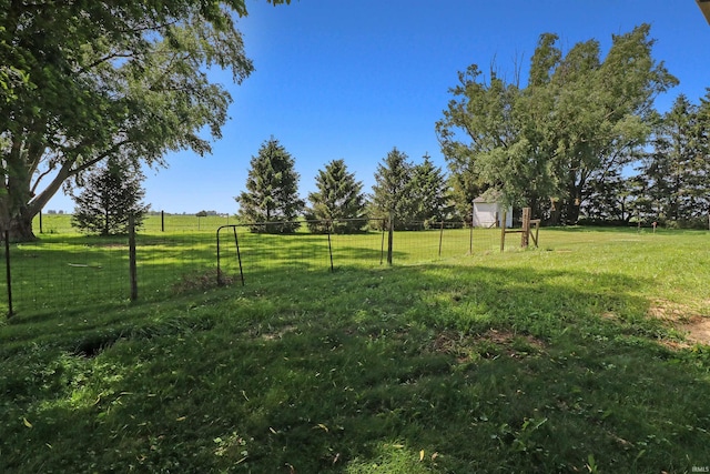 9932 N Meridian Line Rd, West Lafayette, IN 47906 - view of yard featuring a view of countryside and a garage