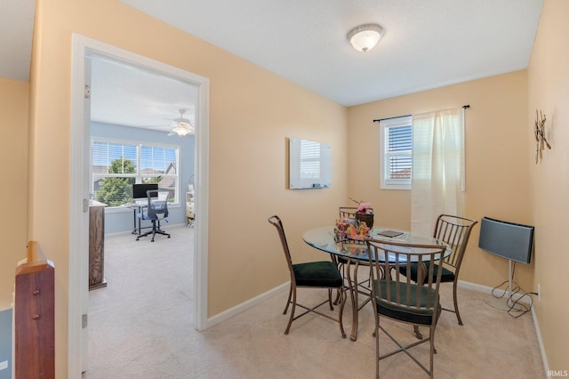 1823 Apopka Way, Fort Wayne, IN 46814 - dining space with carpet, a desk, and a ceiling fan