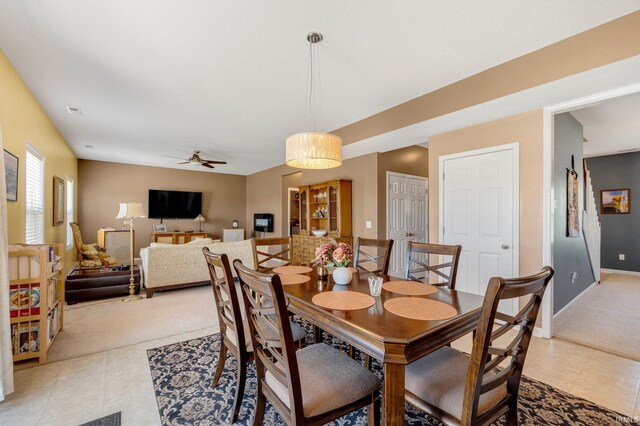 1823 Apopka Way, Fort Wayne, IN 46814 - dining room featuring a ceiling fan and light tile patterned floors