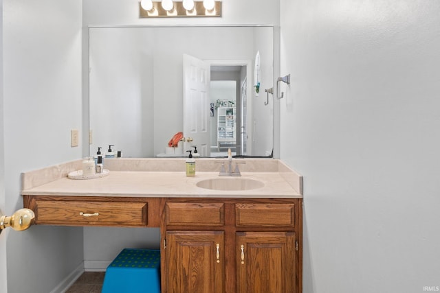 210 N Brookfield Dr, Lafayette, IN 47905 - bathroom with vanity and tile patterned flooring