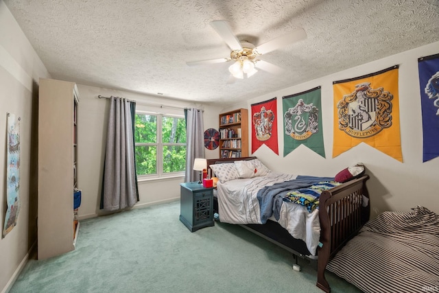 210 N Brookfield Dr, Lafayette, IN 47905 - carpeted bedroom featuring a textured ceiling and a ceiling fan