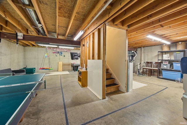 210 N Brookfield Dr, Lafayette, IN 47905 - unfinished below grade area with stairway