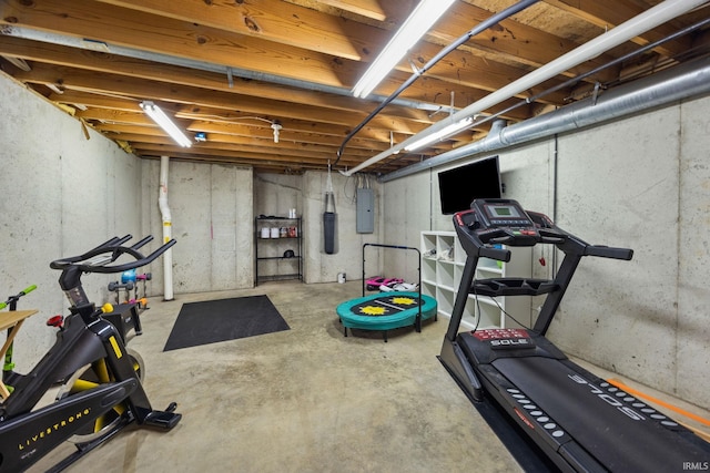 210 N Brookfield Dr, Lafayette, IN 47905 - exercise room featuring electric panel