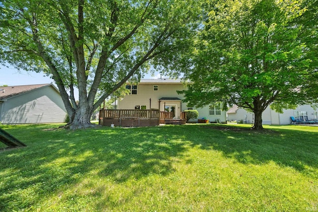 210 N Brookfield Dr, Lafayette, IN 47905 - view of grassy yard with a deck