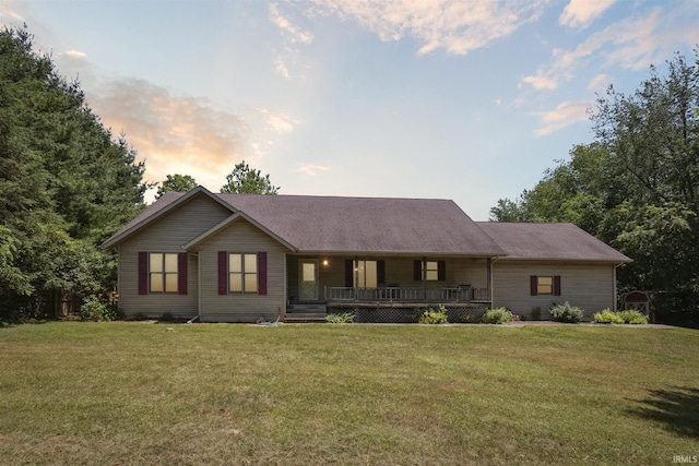 5171 N 350 E, Rolling Prairie, IN 46371 - ranch-style house featuring covered porch and a yard