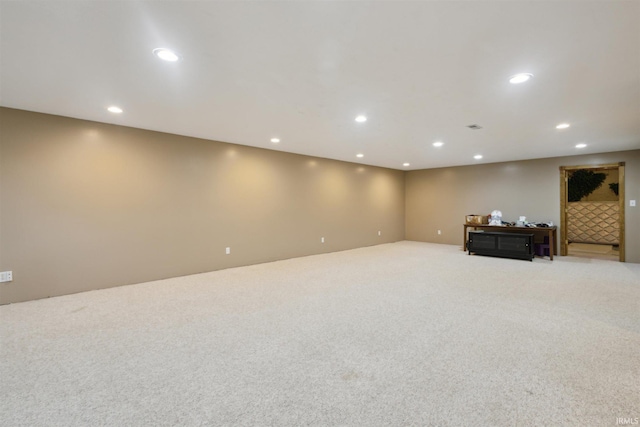 5171 N 350 E, Rolling Prairie, IN 46371 - finished basement featuring light colored carpet and recessed lighting