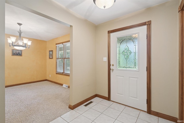 5171 N 350 E, Rolling Prairie, IN 46371 - entryway with a chandelier and baseboards