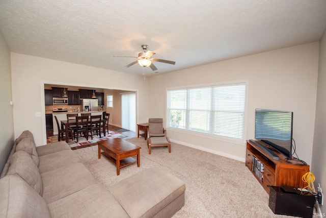 1860 Sandpiper Dr, West Lafayette, IN 47906 - living room with ceiling fan and light colored carpet