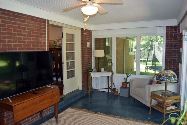 2020 N Red Bank Rd, Evansville, IN 47720 - sunroom with ceiling fan