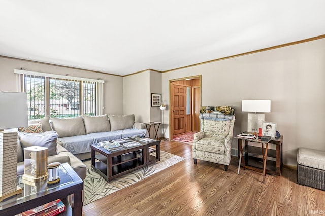 56928 County Road 13, Elkhart, IN 46516 - living room featuring crown molding and wood finished floors