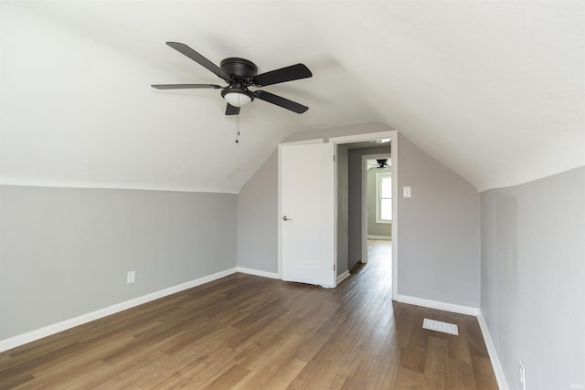 717 S Falcon St, South Bend, IN 46619 - bonus room featuring ceiling fan, wood finished floors, and lofted ceiling
