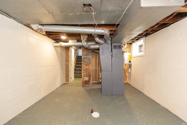 717 S Falcon St, South Bend, IN 46619 - basement with stairs and heating unit