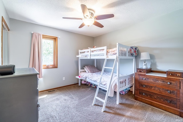 11215 Crested Oak Ct, Fort Wayne, IN 46845 - carpeted bedroom featuring a textured ceiling and a ceiling fan