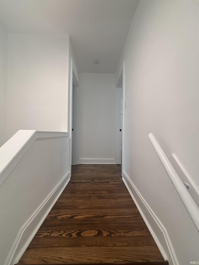 2521 N Red Bank Rd, Evansville, IN 47720 - corridor featuring dark wood finished floors and baseboards