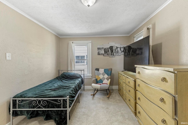 309 E Eckman St, South Bend, IN 46614 - bedroom with light carpet, a textured ceiling, and crown molding