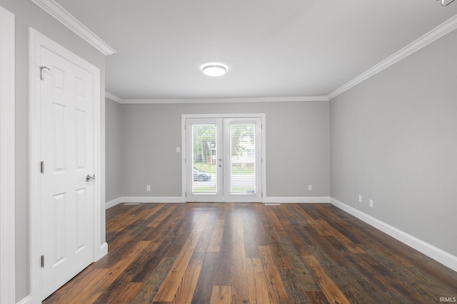 483 N Eddy St Lot # 32, South Bend, IN 46617 - spare room featuring dark wood-style flooring and crown molding