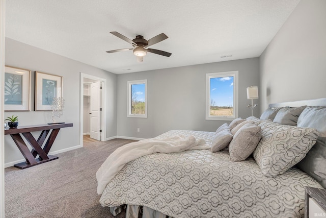 5165 Greyson Heights Dr, Auburn, IN 46706 - bedroom with carpet floors, a ceiling fan, and a walk in closet
