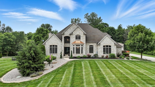 17325 N State Road 1st Rd, Spencerville, IN 46788 - french country style house featuring stone siding and a front yard