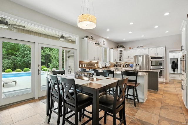 17325 N State Road 1st Rd, Spencerville, IN 46788 - dining space with ceiling fan and recessed lighting