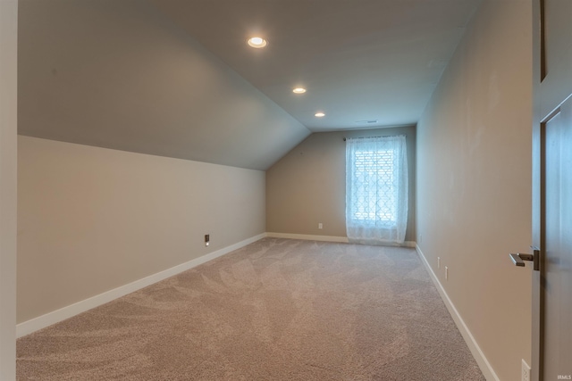 2843 Alex Ct, Newburgh, IN 47630 - additional living space featuring light carpet, recessed lighting, and vaulted ceiling