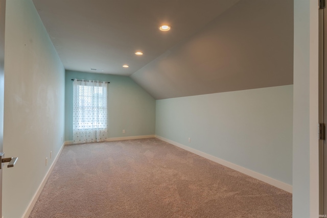 2843 Alex Ct, Newburgh, IN 47630 - additional living space featuring light carpet, lofted ceiling, and recessed lighting