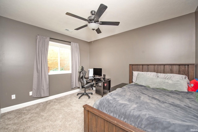 5358 Maize Dr, West Lafayette, IN 47906 - bedroom featuring light carpet and ceiling fan