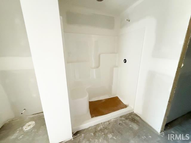 13315 Halen Hill Ct, Fort Wayne, IN 46818 - bathroom featuring unfinished concrete flooring and a shower