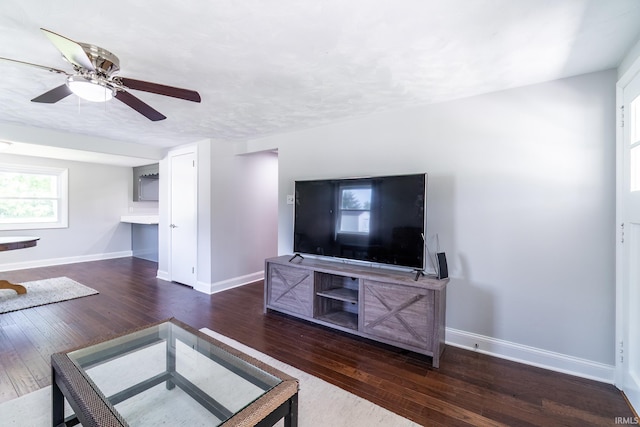 6321 Butt Rd, Fort Wayne, IN 46818 - living room featuring hardwood / wood-style flooring and a ceiling fan