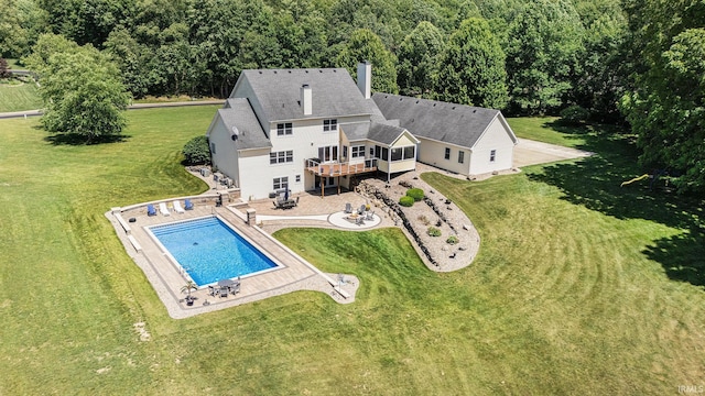 8196 E Walnut Rdg, New Carlisle, IN 46552 - aerial view of property and surrounding area with a pool area