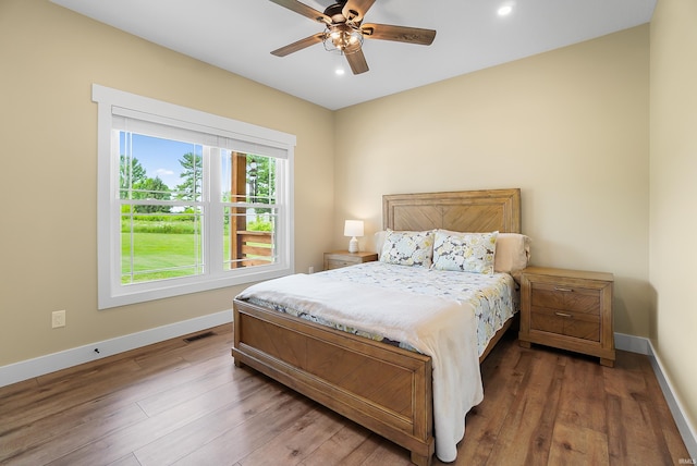 7316 Butt Rd, Fort Wayne, IN 46818 - bedroom with wood finished floors, recessed lighting, and ceiling fan