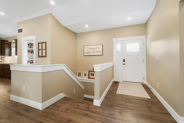 7316 Butt Rd, Fort Wayne, IN 46818 - entrance foyer featuring dark wood-style floors and recessed lighting