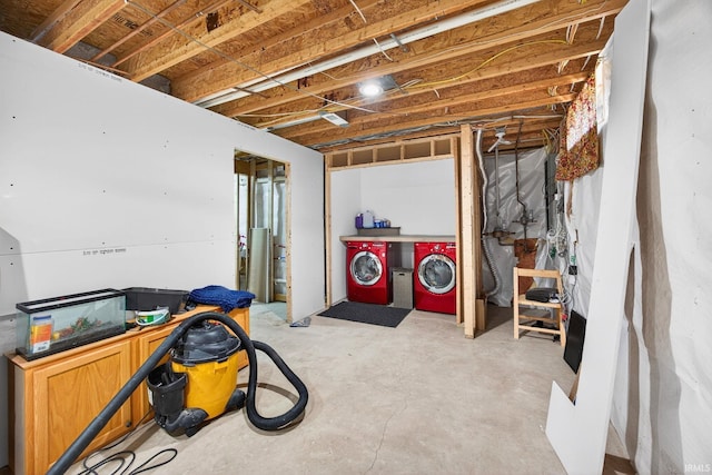 4310 Ashard Dr, South Bend, IN 46628 - unfinished basement with washing machine and dryer