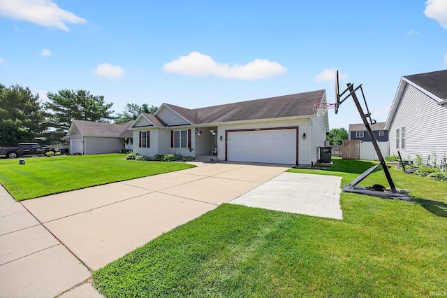 4310 Ashard Dr, South Bend, IN 46628 - single story home featuring driveway, an attached garage, and a front lawn