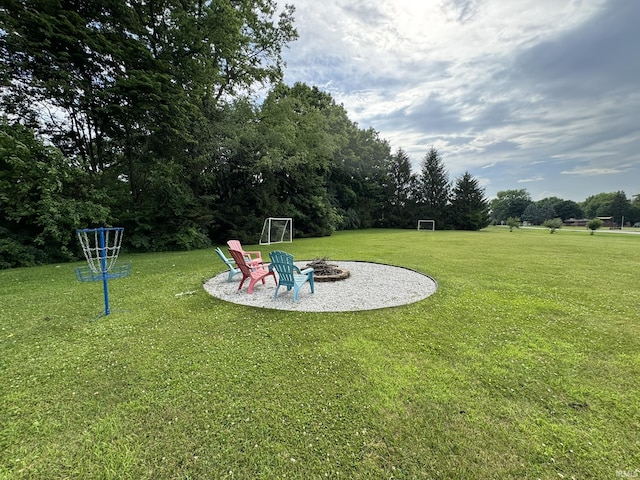 1896 N Michael Dr, Marion, IN 46952 - view of grassy yard with a fire pit