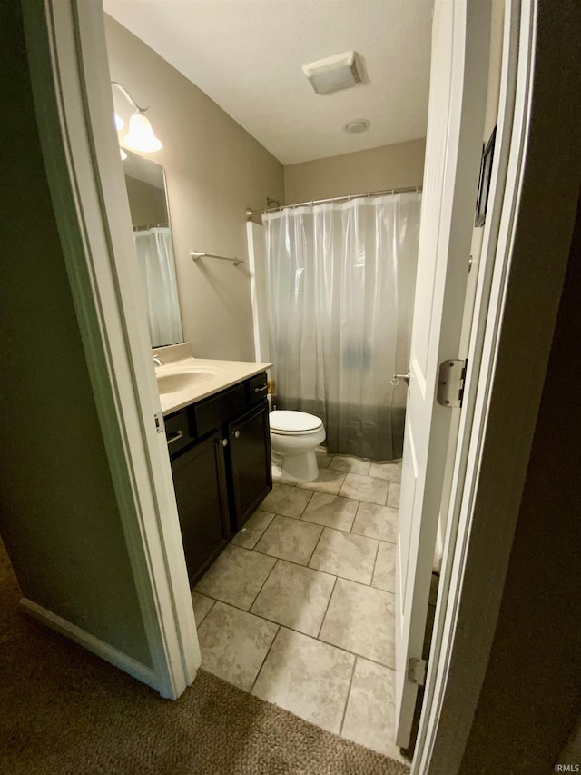 6243 S 700 W, West Point, IN 47992 - bathroom featuring vanity, a shower with curtain, and tile patterned flooring