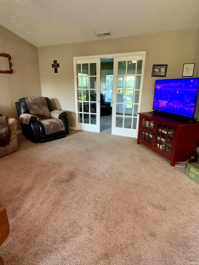 6243 S 700 W, West Point, IN 47992 - carpeted living room with french doors