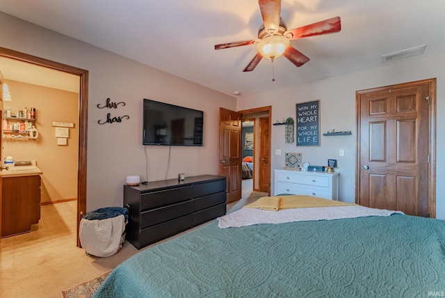 12 Chrysler Ave, Wabash, IN 46992 - bedroom featuring light colored carpet and a ceiling fan