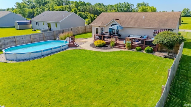 12 Chrysler Ave, Wabash, IN 46992 - fenced backyard with a deck
