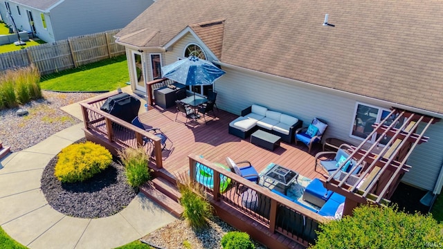 12 Chrysler Ave, Wabash, IN 46992 - view of patio with outdoor lounge area, a deck, and outdoor dining space