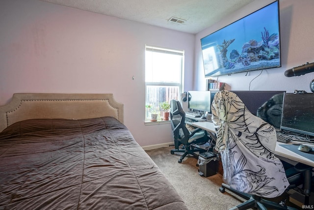 274 Chapelhill Dr, Lafayette, IN 47905 - bedroom with carpet, a desk, and a textured ceiling