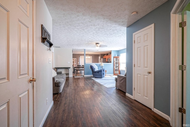 274 Chapelhill Dr, Lafayette, IN 47905 - corridor with dark wood-type flooring and a textured ceiling