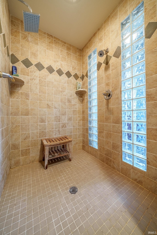 2220 Meadowbrook Dr, Marion, IN 46952 - full bathroom with tiled shower and tile patterned flooring