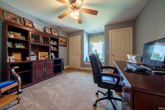 2220 Meadowbrook Dr, Marion, IN 46952 - office space with a ceiling fan and light carpet