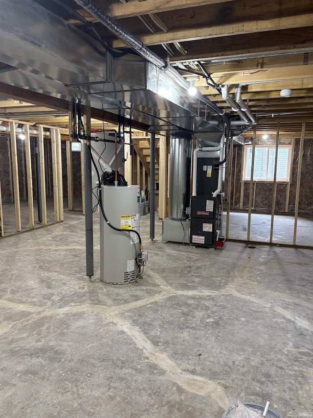 15483 Carriage Ln, Mishawaka, IN 46545 - basement with water heater and heating unit