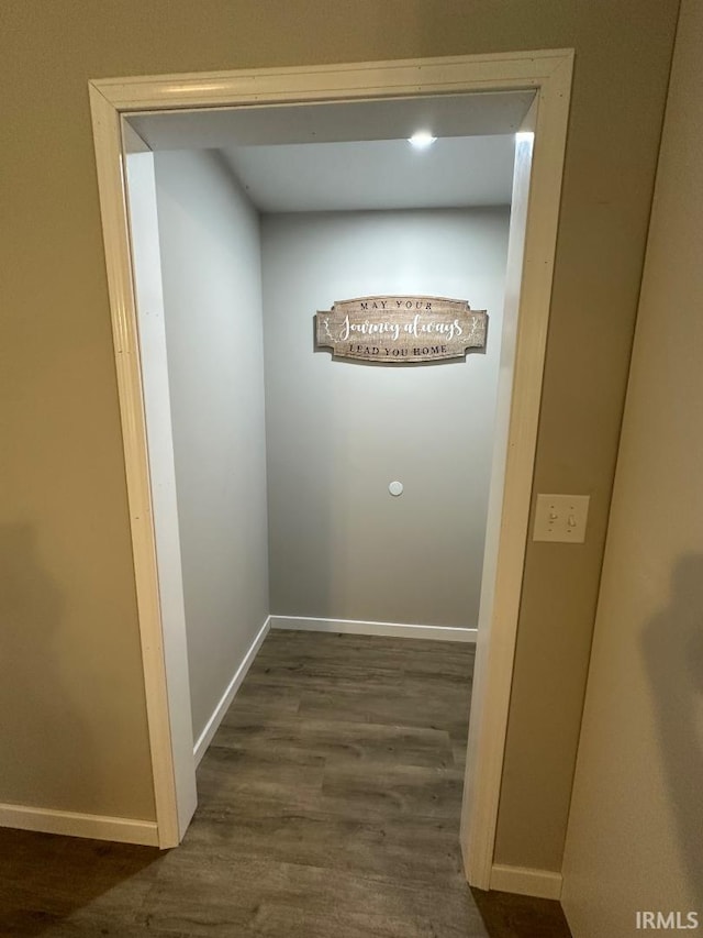 148 SW 8th St, Linton, IN 47441 - corridor with dark wood-style flooring and baseboards