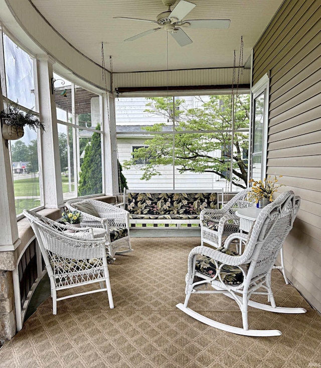 960 A St NE, Linton, IN 47441 - sunroom / solarium with ceiling fan